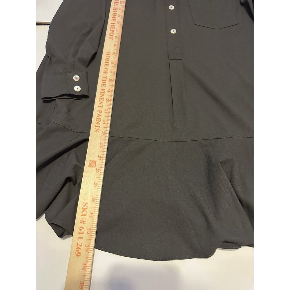 Tuckernuck Black Crepe Callahan Shirt Dress Small Preppy Swing Flirty - Picture 3 of 10